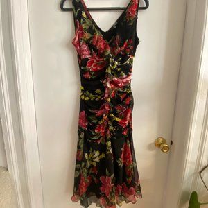 Vintage Y2K Floral Morgan De Toi Mesh Ruffle Dress